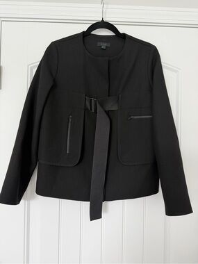 COS Black Textured Belted Blazer
